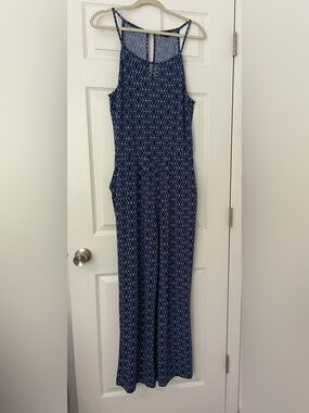 Navy Stretchy Jumpsuit with Pockets Size L